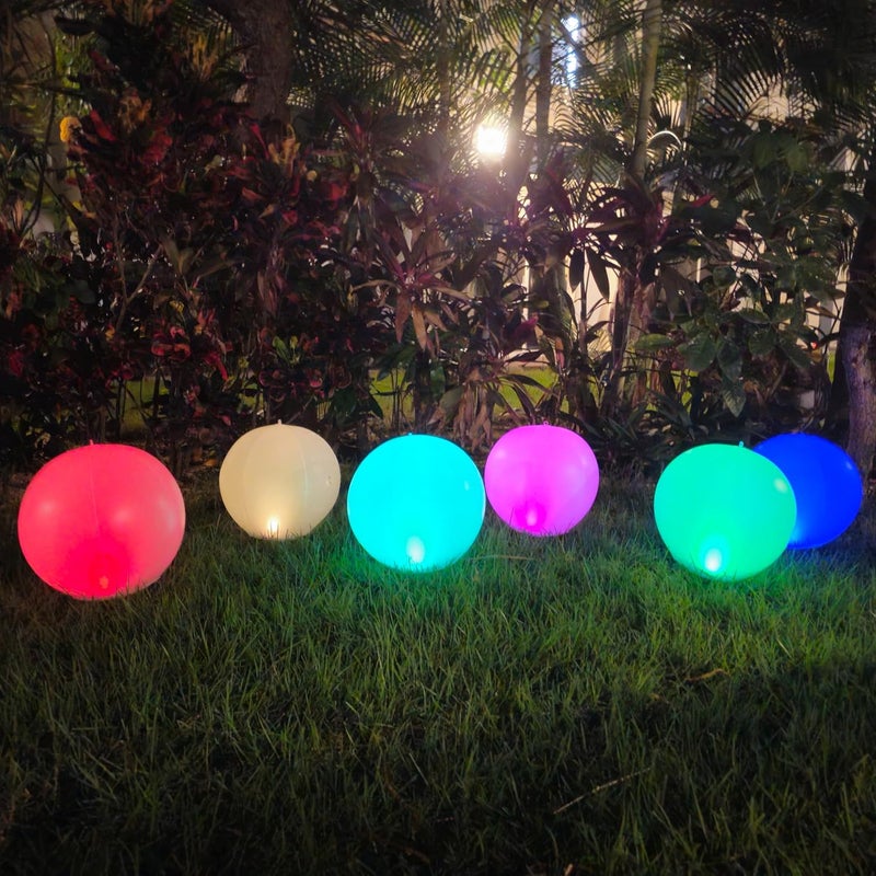 NAYUNA 4 Pack - Solar LED Floating Pool Lights - 14-Inch Inflatable Waterproof Decorative Balls with 16 Color-Changing Glow, Durable and Eco-Friendly for Pools, Patios, Gardens and Events - Image 4